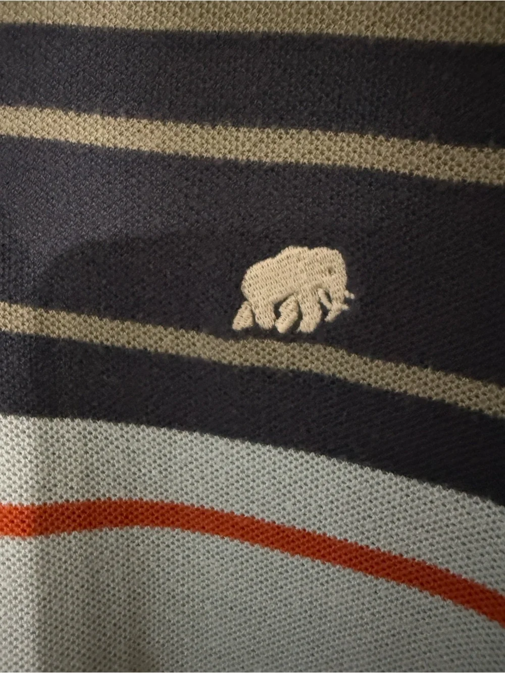 Banana Republic Striped Polo in Gray, Navy & Rust